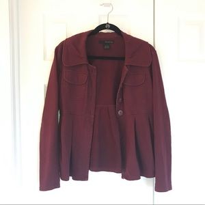 Calvin Klein Jeans Maroon Peplum Jacket